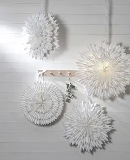 Vianočné svetelné hviezdy STAR TRADING Deko hviezda Snow papier bez objímky Ø 50 cm biela