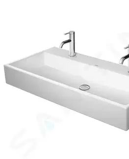 Kúpeľňa DURAVIT - Vero Air Dvojumývadlo nábytkové 1000x470 mm, bez prepadu, s otvormi na batérie, WonderGliss, biela 23501000721