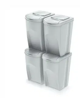 Odpadkové koše Kôš na triedený odpad Sortibox 35 l, 4 ks, popolavo sivá