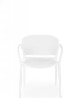 Jedálenské zostavy Stohovateľná jedálenská stolička K491 Halmar Biela