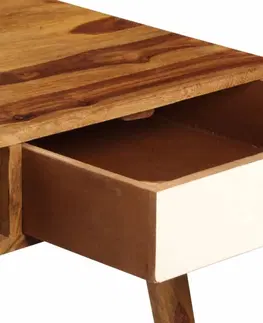 Pracovné stoly Písací stôl 110x55 cm biela / hnedá Dekorhome