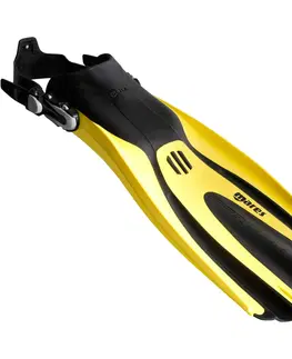 potápanie Potápačské nastaviteľné plutvy Avanti Superchannel ABS na potápanie s prístrojom žlto-čierne