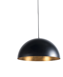 Zavesne lampy Industriálne závesné svietidlo čierne so zlatou 50 cm - Magna Eco