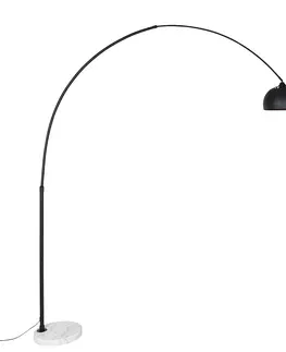 Oblúkové lampy Moderná oblúková lampa čierna s bielym nastaviteľným - XXL