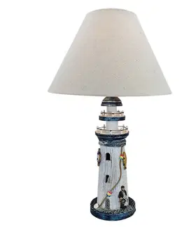 Stolové lampy Sea-Club Stolná lampa 5760 Maják s textilným tienidlom