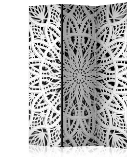 Paravány Paraván White Mandala Dekorhome 135x172 cm (3-dielny)