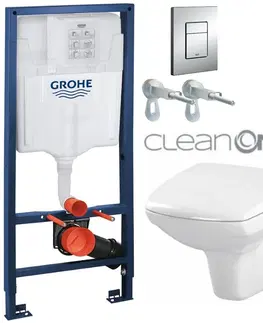 Záchody Rapid SL pre závesné WC 38528SET s chrómovou doskou + WC CERSANIT CLEANON CARINA + SEDADLO 38772001 CA2
