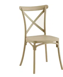 Záhradné stoličky a kreslá Stohovateľná stolička, sivohnedá, SAVITA