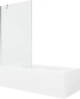 Sprchové dvere MEXEN/S - Vega obdĺžniková vaňa 160 x 70 cm s panelom + vaňová zástena 100 cm, transparent, chróm 550116070X9510000001
