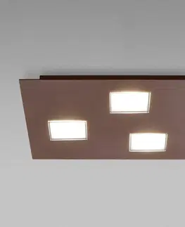 Stropné svietidlá Fabbian Fabbian Quarter hnedé stropné LED svetlo 3-pl.