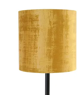 Stolove lampy Moderná stolná lampa čierna so zlatým tienidlom 25 cm - Simplo
