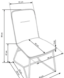 Jedálenské stoličky a kreslá Jedálenská stolička K390 krémová / sivá / zlatá Halmar