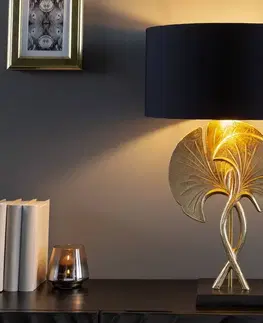 Stolné lampy LuxD 26680 Dizajnová stolová lampa Rashid 62 cm čierno-zlatá