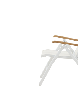 Stoličky Panama polohovateľná stolička biela/teak