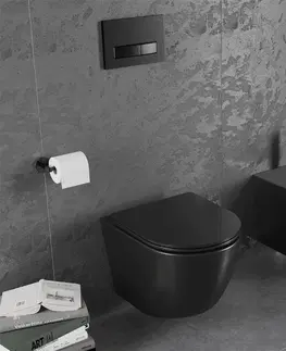 Záchody MEXEN/S - Lena Závesná WC misa vrátane sedátka s slow-slim, z duroplastu, čierna matná 30221085