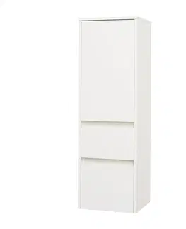 Kúpeľňový nábytok MEREO - Opto kúpeľňová skrinka vysoká 125 cm, ľavé otváranie, biela CN914L