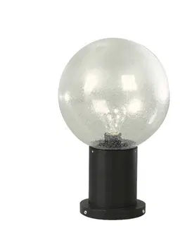Vonkajšie stojanové svietidlá Albert Leuchten Soklové svietidlo II čierne, s bublinkovým sklom