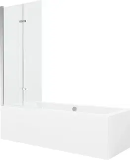 Sprchové dvere MEXEN/S - Cube obdĺžniková vaňa 170 x 80 cm s panelom + vaňová zástena 80 cm, transparent, chróm 550517080X9208020100