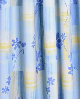 Závesy Záves dekoračný alebo iba látka, Nezábudky 160 cm, modrožltý 160 cm