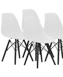 Čalúnené stoličky Komplete 4 stolička Osaka Biele/Nohy Čierny 7776