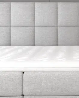 Postele NABBI Grosio 165 čalúnená manželská posteľ s úložným priestorom biela