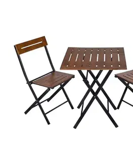 Záhradné stoličky a kreslá  Balkónový set drevo/kov 