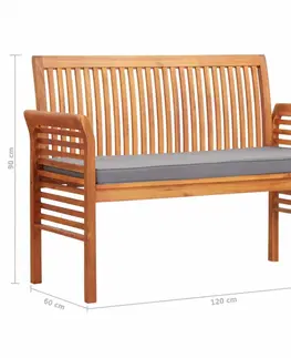 Záhradné lavice Záhradná lavica 120cm akáciové drevo Dekorhome Krémová