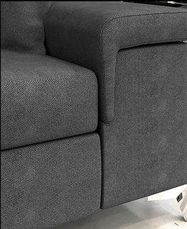 Sedacie súpravy NABBI Rosino L rohová sedačka s rozkladom a úložným priestorom sivá (Berlin 01) / biela (Soft 17)
