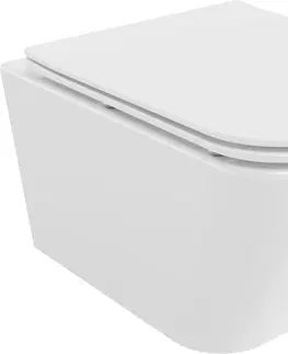 Záchody MEXEN - Madox Závesná WC misa Rimless vrátane sedátka s slow, Duroplast, biela 30154000