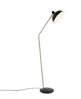 Stojace lampy Retro stojaca lampa čierna s bronzom - Milou