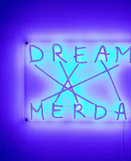 Vnútorné dekoratívne svietidlá SELETTI Dekoračné nástenné LED svetlo Dream-Merda, modrá