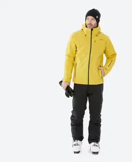 bundy a vesty Pánska lyžiarska bunda 500 hrejivá žltá
