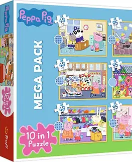 Hračky puzzle TREFL - Puzzle 10 v 1 - Zoznámte sa s prasiatkom Peppa / Peppa Pig