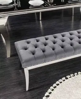 Lavice do jedálne LuxD Dizajnová lavica Queen 164 cm sivý zamat