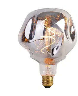 Ziarovky E27 stmievateľná LED lampa G125 strieborná 4W 75 lm 1800K