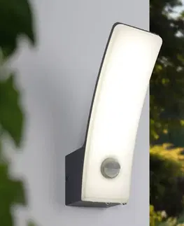 Vonkajšie nástenné svietidlá so senzorom Eco-Light LED vonkajšie nástenné svietidlo Cairo, antracitová farba, plast, senzor