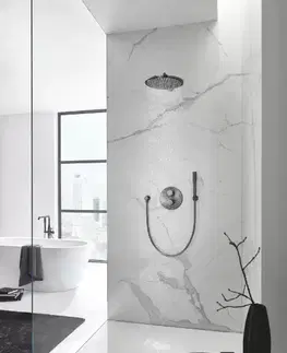 Sprchy a sprchové panely GROHE - Rainshower Cosmopolitan Hlavová sprcha Cosmopolitan 310 s ramenom 380 mm, 1 prúd, kefovaný tmavý grafit 26066AL0