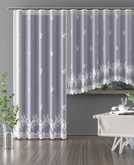 Záclony Hotová záclona alebo balkónový komplet, Luisa, biela 180 x 250 cm