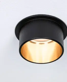 Zapustené svietidlá Paulmann Paulmann Gil zapustené LED čierna matná/zlatá 3 ks