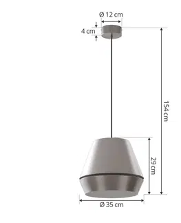 Závesné svietidlá Lucande Závesné svietidlo Lucande Mynoria LED, sivé