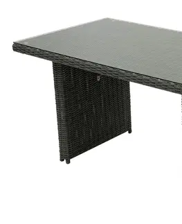 Stolčeky DEOKORK Ratanový stôl 140x80 cm SEVILLA (antracit)