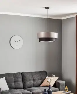 Závesné svietidlá Maco Design Závesná lampa Dorina, strieborná/čierna Ø 50 cm