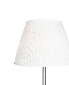Stojace lampy Moderná stojaca lampa z ocele s bielym skladaným tienidlom 45 cm - Simplo