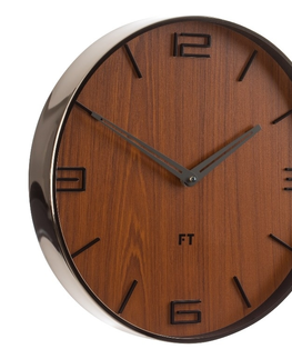 Hodiny Dizajnové nástenné hodiny Future Time FT3010TT Flat walnut 30cm