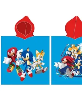 Doplnky do spálne Carbotex Detské pončo Ježko Sonic a Priatelia, 55 x 110 cm