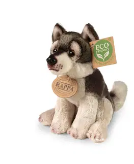 Plyšové hračky RAPPA - Plyšový vlk sediaci 15 cm ECO-FRIENDLY