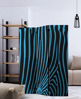 Paravány Paraván Zebra pattern (turquoise) Dekorhome 225x172 cm (5-dielny)