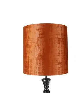 Stojace lampy Klasická stojaca lampa čierna s červeným tienidlom 40 cm - Classico