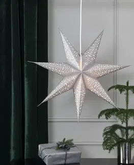 Vianočné svetelné hviezdy STAR TRADING Hviezda Blinka bez osvetlenia Ø 60 cm strieborná