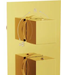 Vane MEXEN - Cube termostatická batérie sprcha / vaňa 3-gold výstup 77503-50